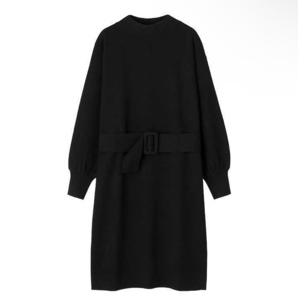 Belted knit dress